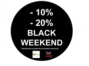 De Black Weekend magazinul BIO LIFE  te răsfaţă cu reduceri de 10%  şi 20% la produsele selecţionate!