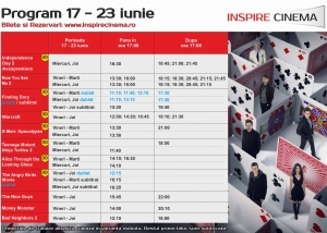 Program Inspire Cinema 17-23 iunie 2016